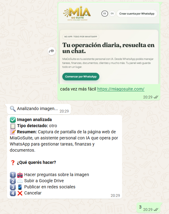 Ejemplo de acciones sugeridas