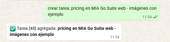 Ejemplo de tareas